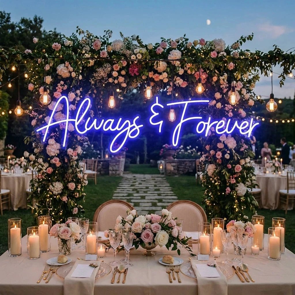Always And Forever Wedding Neon Sign Light