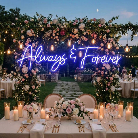 Always And Forever Wedding Neon Sign Light