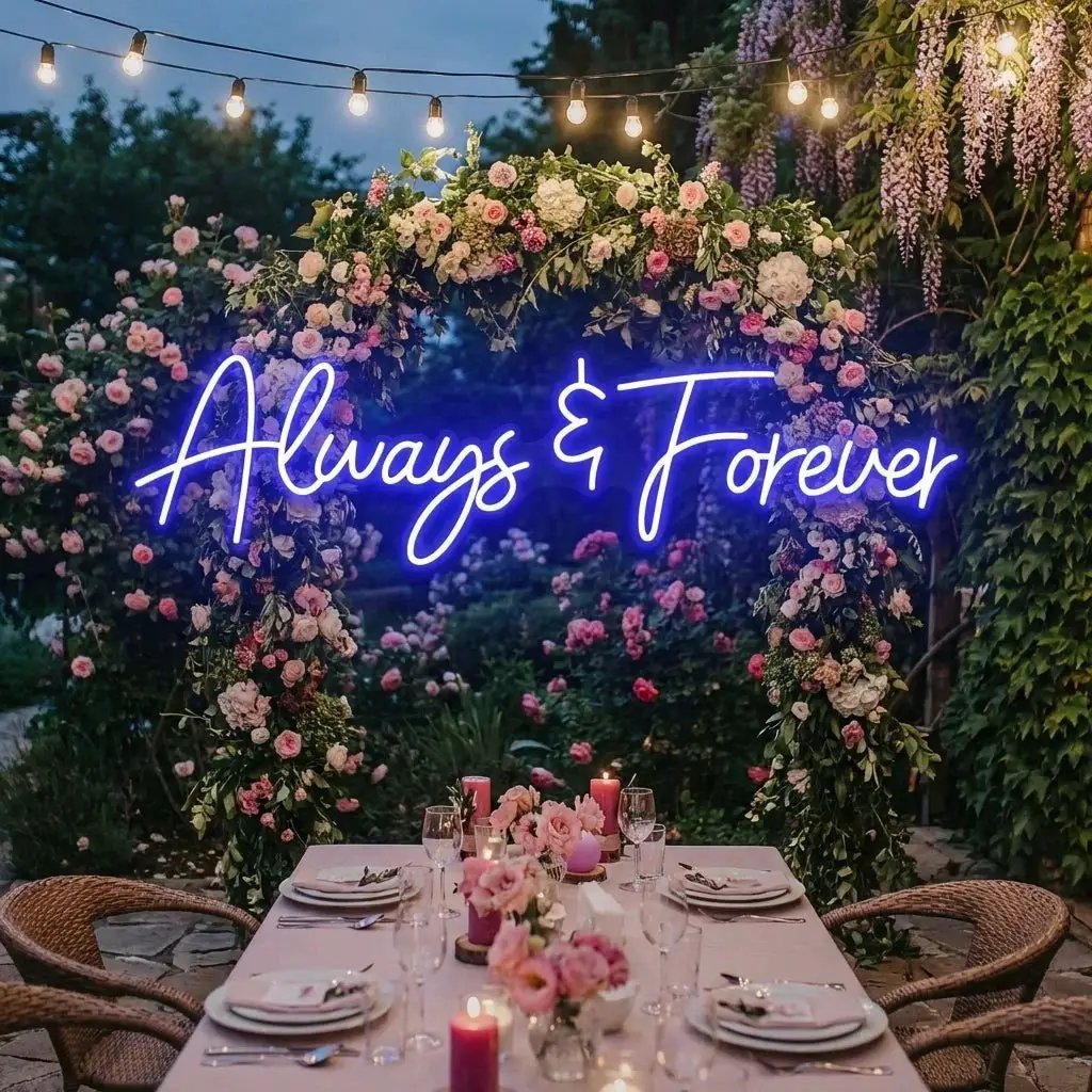 Always And Forever Wedding Neon Sign Light