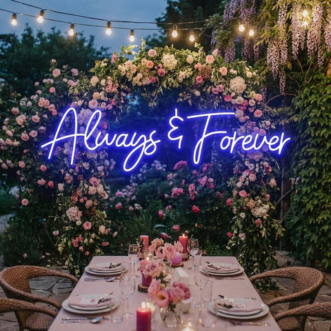 Always And Forever Wedding Neon Sign Light