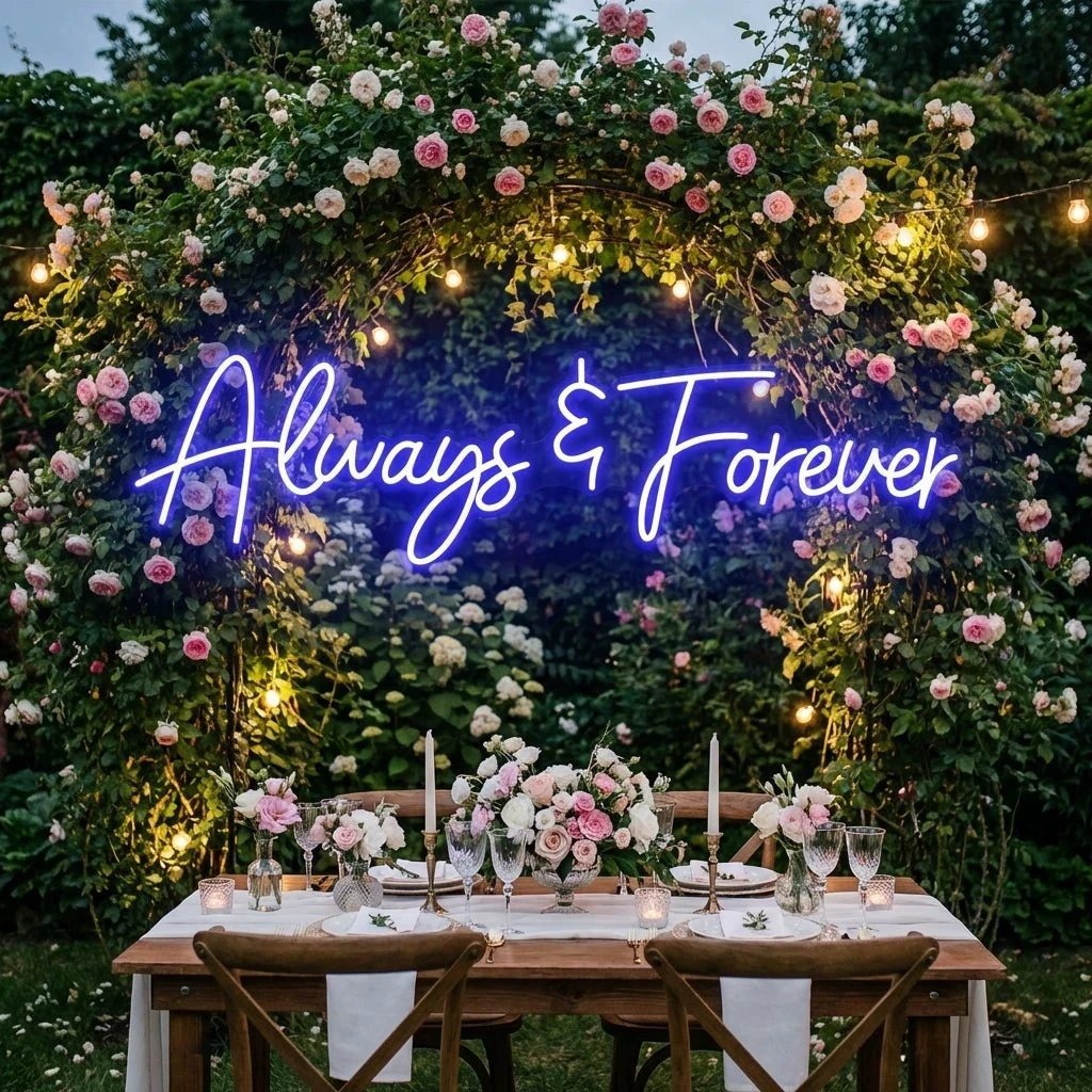 Always And Forever Wedding Neon Sign Light