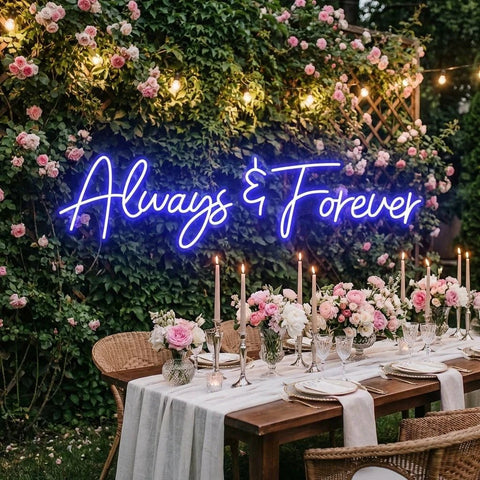 Always And Forever Wedding Neon Sign Light