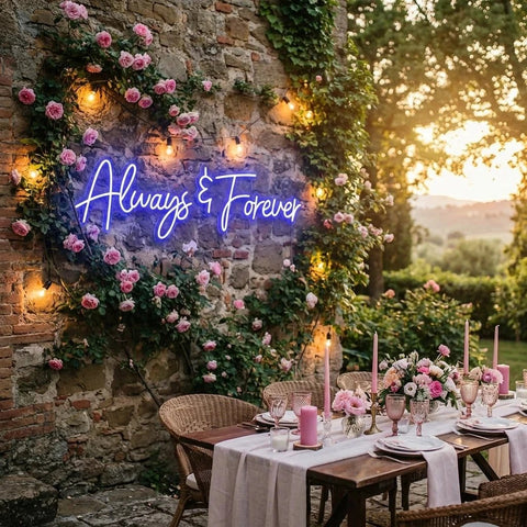Always And Forever Wedding Neon Sign Light