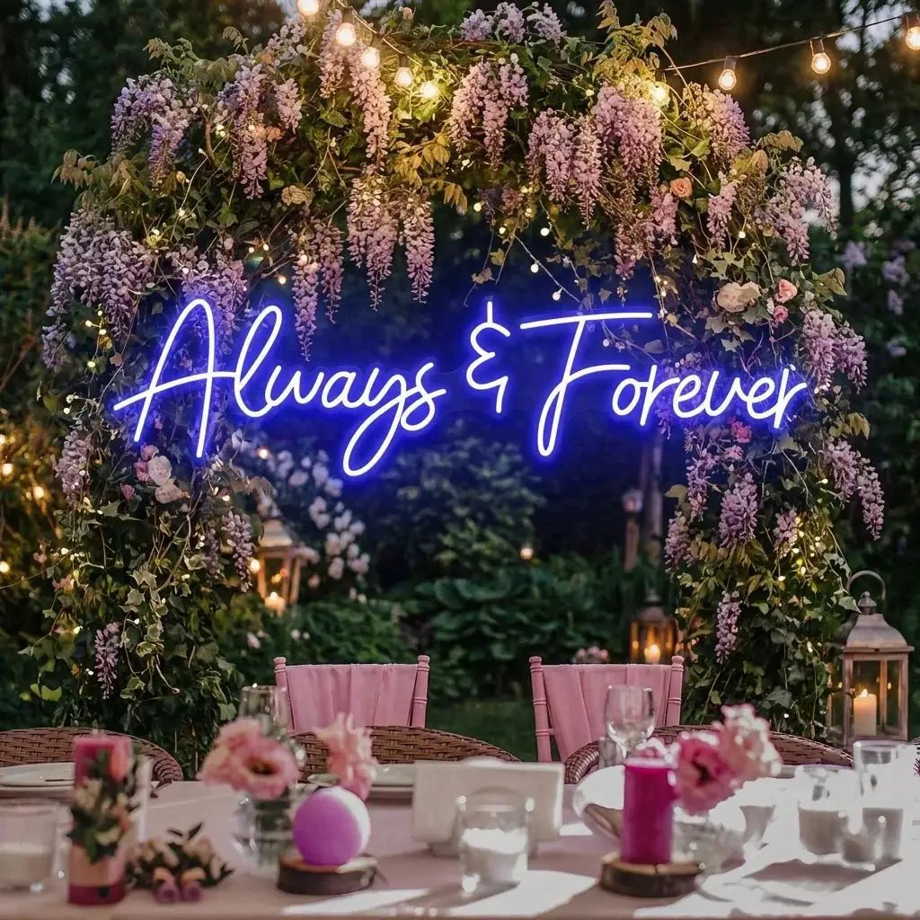 Always And Forever Wedding Neon Sign Light