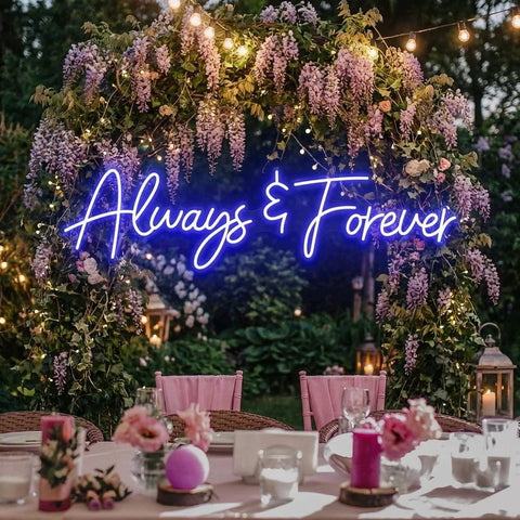 Always And Forever Wedding Neon Sign Light