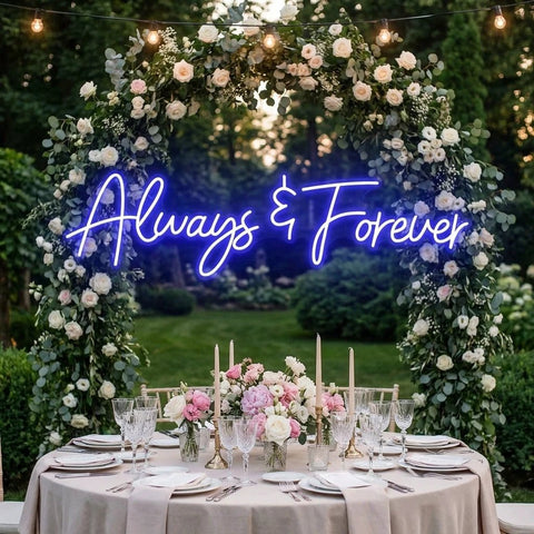 Always And Forever Wedding Neon Sign Light