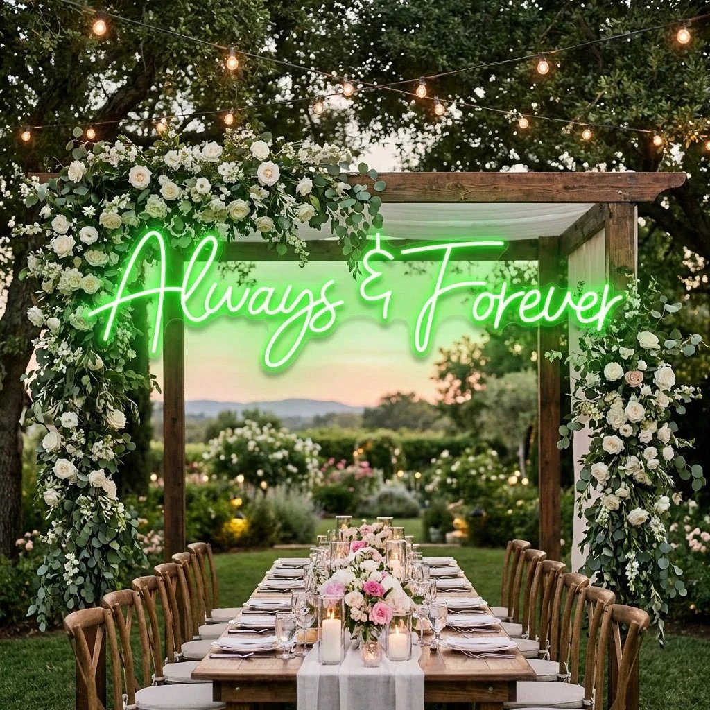 Always And Forever Wedding Neon Sign Light