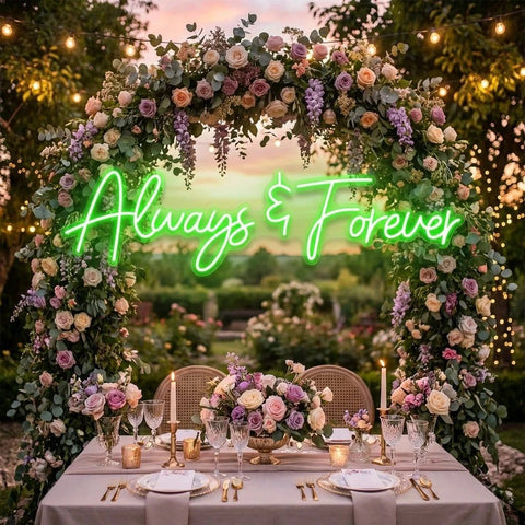 Always And Forever Wedding Neon Sign Light