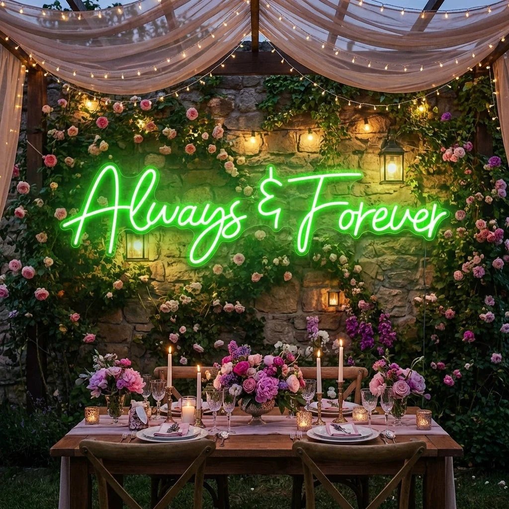 Always And Forever Wedding Neon Sign Light