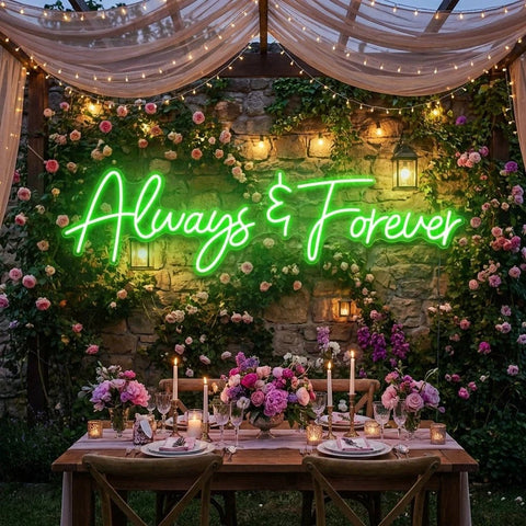 Always And Forever Wedding Neon Sign Light