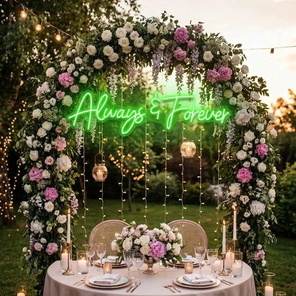 Always And Forever Wedding Neon Sign Light