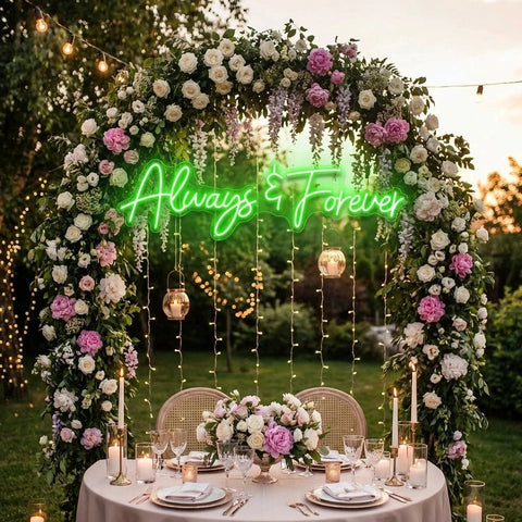 Always And Forever Wedding Neon Sign Light