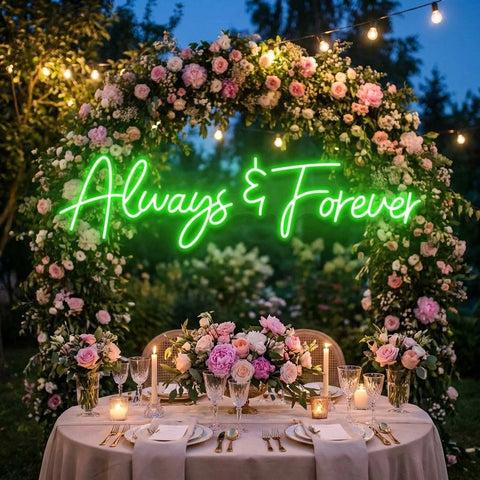 Always And Forever Wedding Neon Sign Light