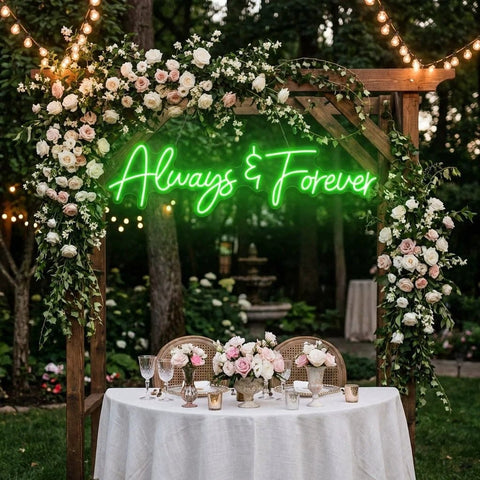 Always And Forever Wedding Neon Sign Light