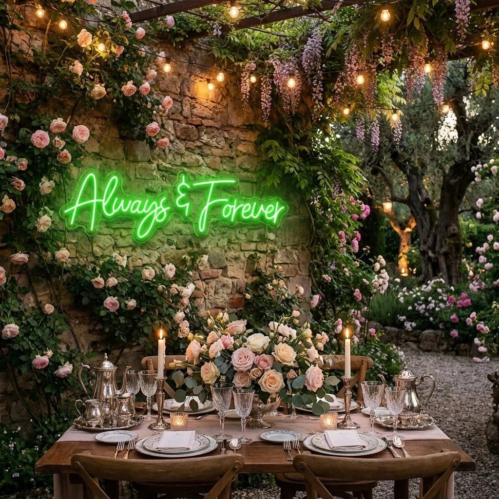 Always And Forever Wedding Neon Sign Light