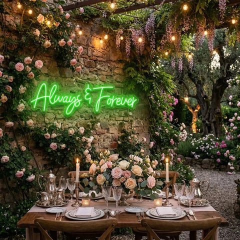 Always And Forever Wedding Neon Sign Light