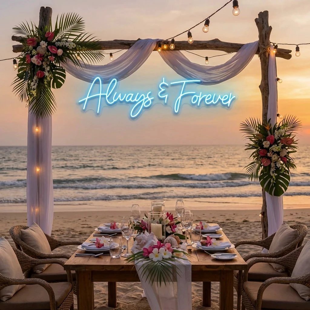 Always And Forever Wedding Neon Sign Light