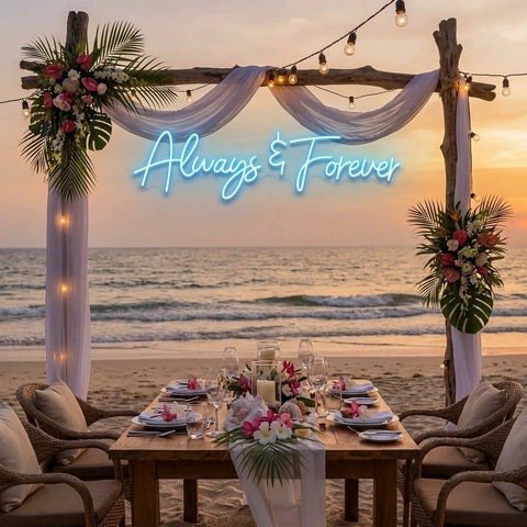 Always And Forever Wedding Neon Sign Light