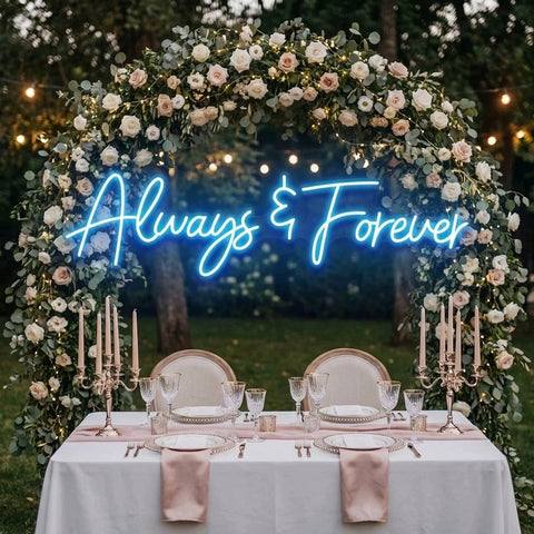 Always And Forever Wedding Neon Sign Light