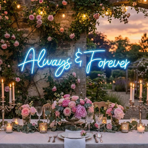 Always And Forever Wedding Neon Sign Light