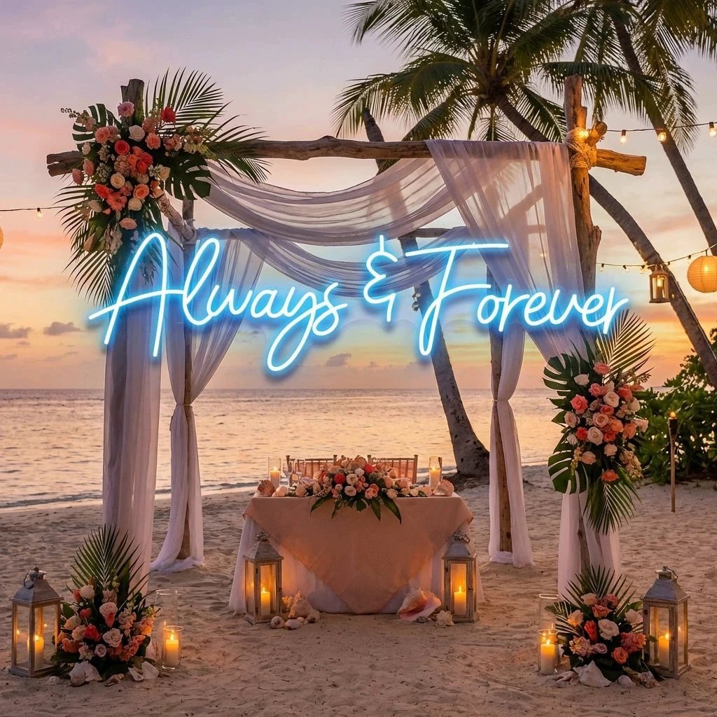 Always And Forever Wedding Neon Sign Light