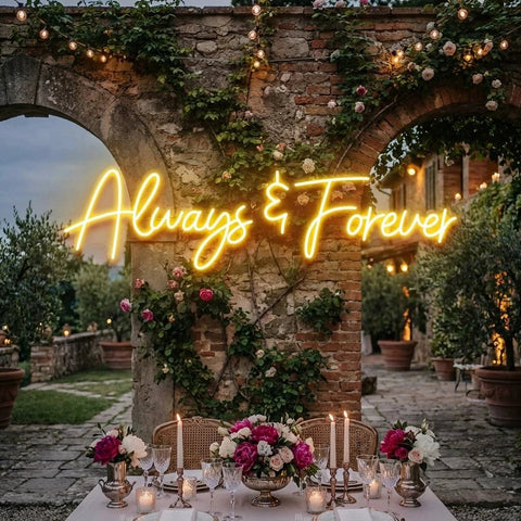 Always And Forever Wedding Neon Sign Light