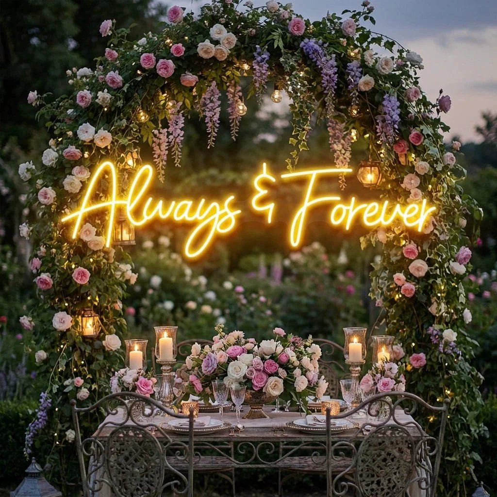 Always And Forever Wedding Neon Sign Light