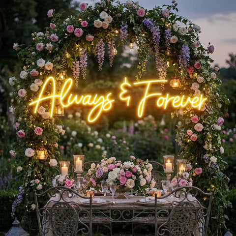 Always And Forever Wedding Neon Sign Light
