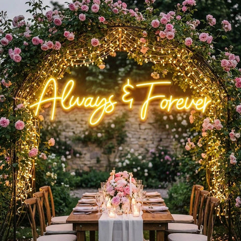 Always And Forever Wedding Neon Sign Light