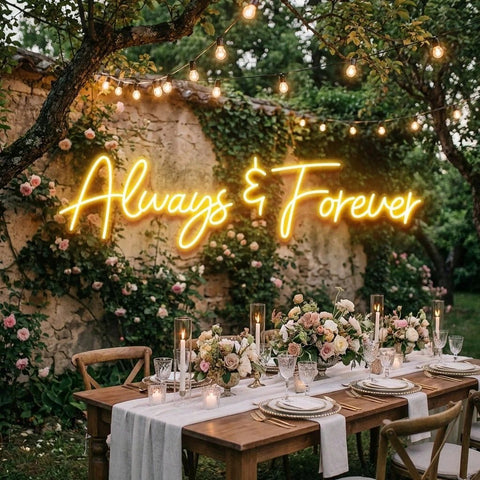 Always And Forever Wedding Neon Sign Light