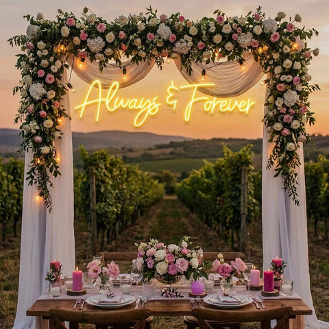 Always And Forever Wedding Neon Sign Light