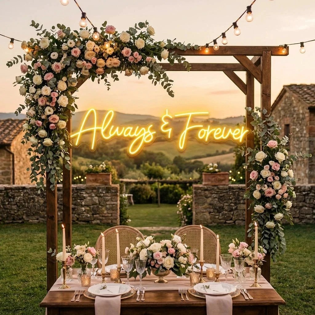 Always And Forever Wedding Neon Sign Light