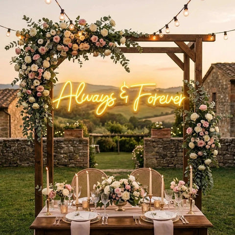 Always And Forever Wedding Neon Sign Light