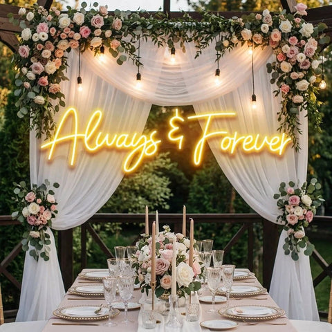 Always And Forever Wedding Neon Sign Light