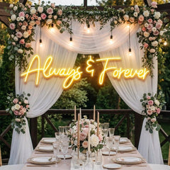 Always And Forever Wedding Neon Sign Light