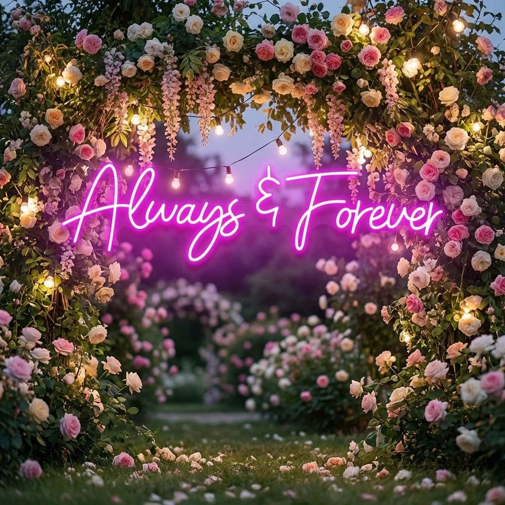 Always And Forever Wedding Neon Sign Light