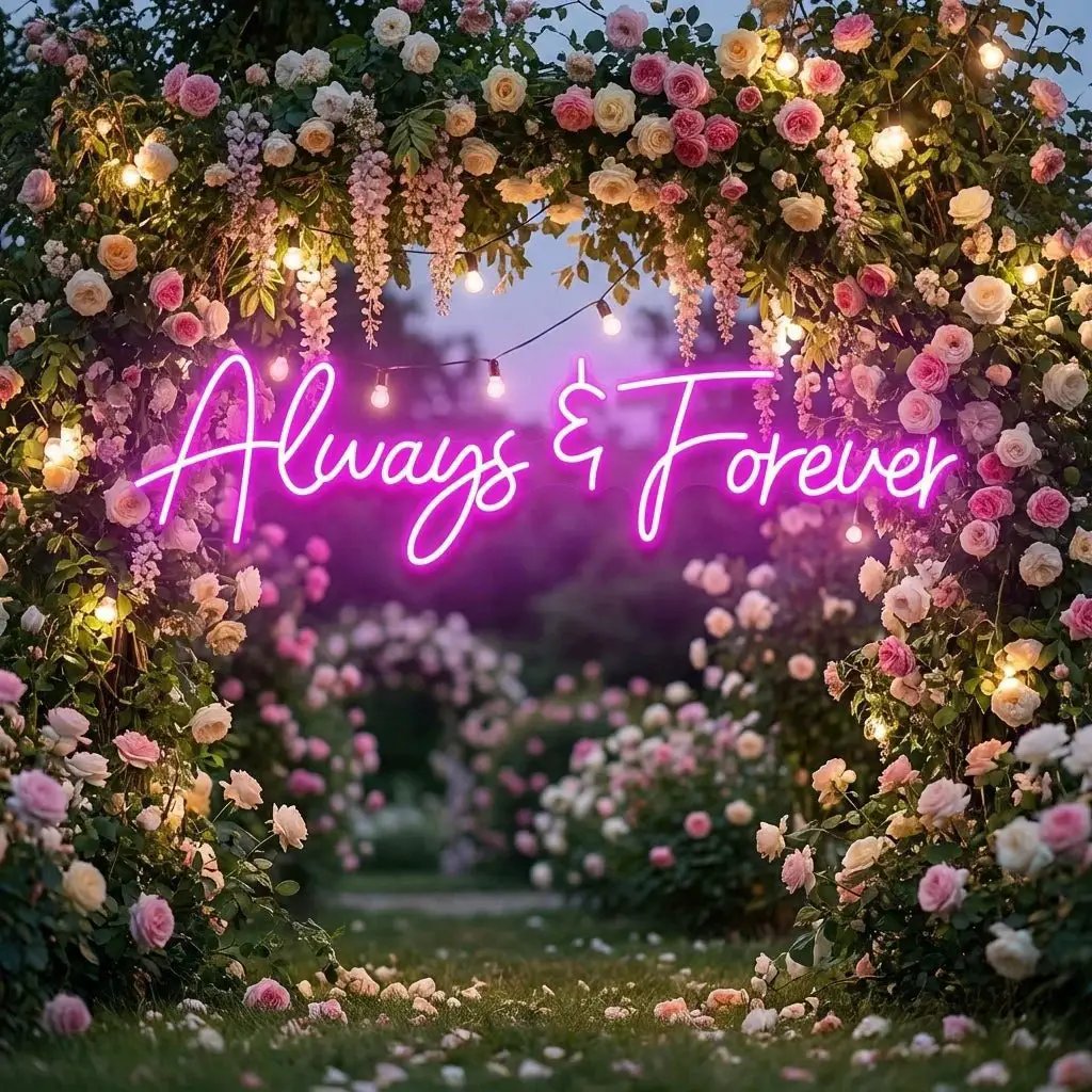 Always And Forever Wedding Neon Sign Light