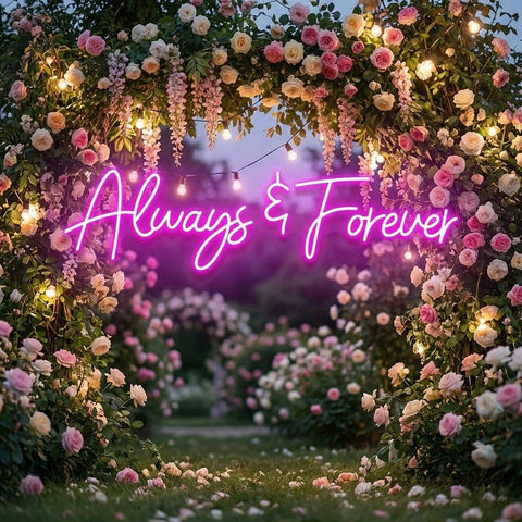 Always And Forever Wedding Neon Sign Light