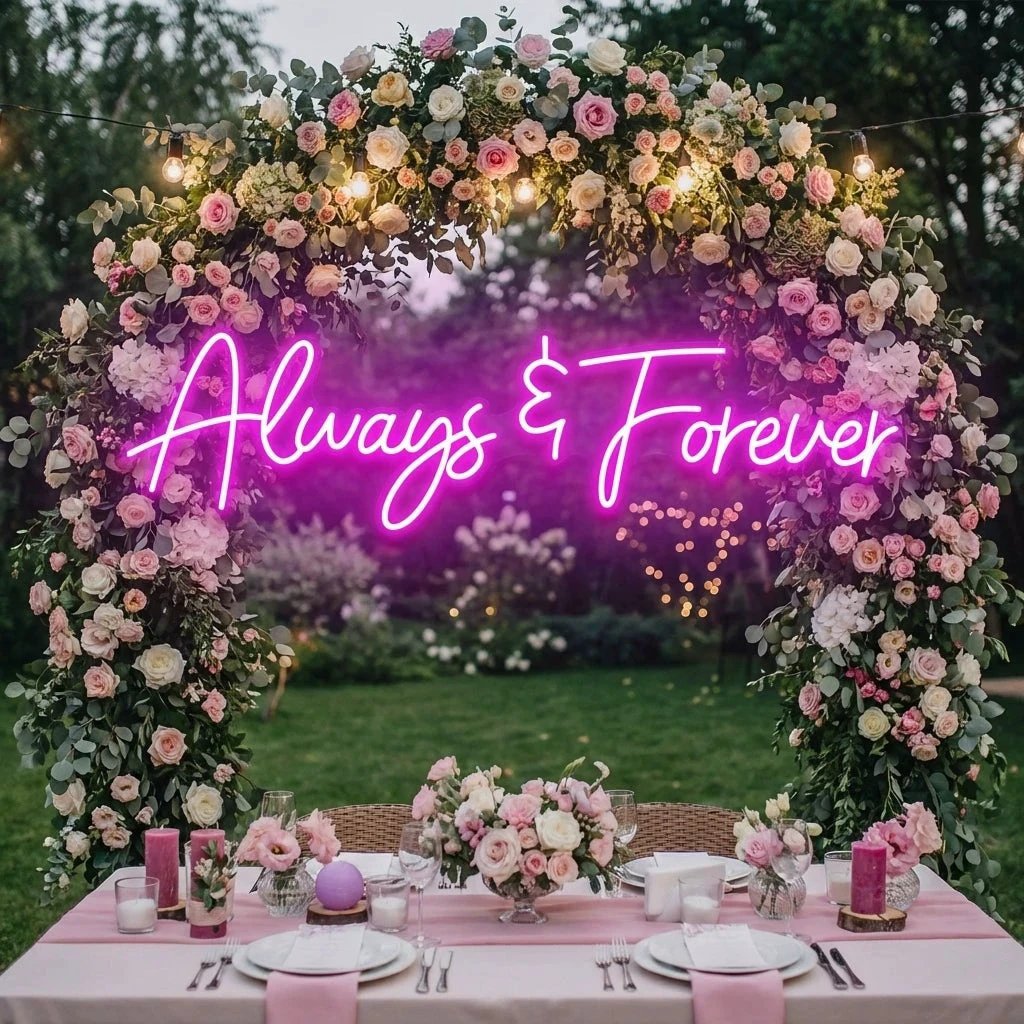 Always And Forever Wedding Neon Sign Light