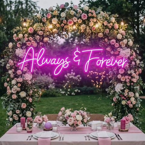 Always And Forever Wedding Neon Sign Light