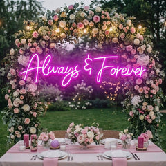 Always And Forever Wedding Neon Sign Light