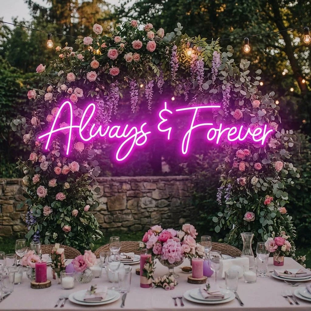Always And Forever Wedding Neon Sign Light