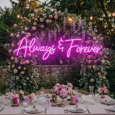 Always And Forever Wedding Neon Sign Light