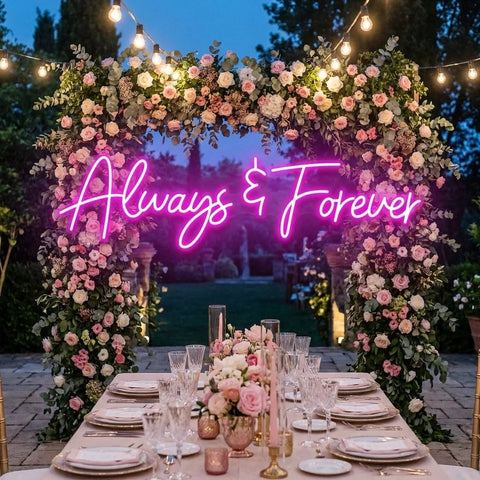 Always And Forever Wedding Neon Sign Light