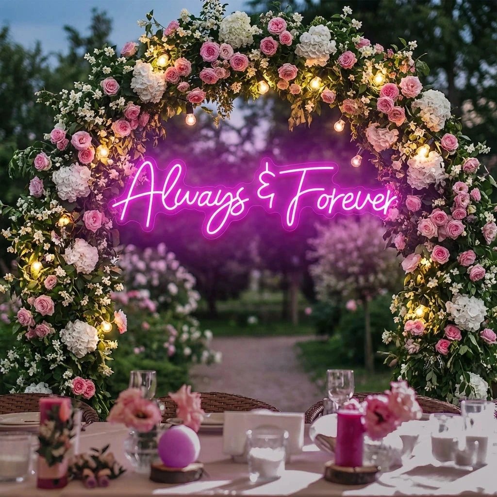 Always And Forever Wedding Neon Sign Light