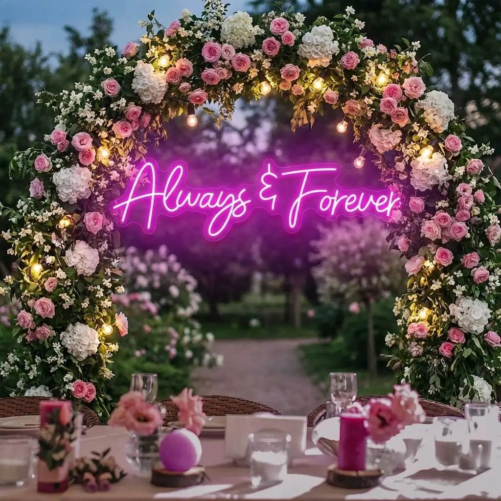 Always And Forever Wedding Neon Sign Light