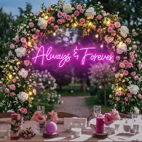 Always And Forever Wedding Neon Sign Light