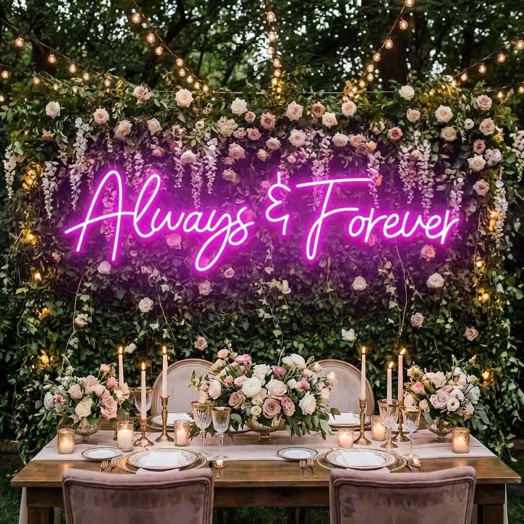 Always And Forever Wedding Neon Sign Light
