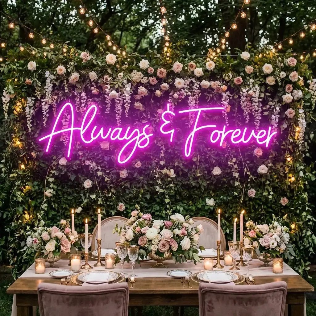 Always And Forever Wedding Neon Sign Light