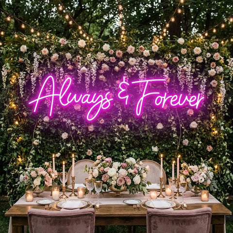 Always And Forever Wedding Neon Sign Light